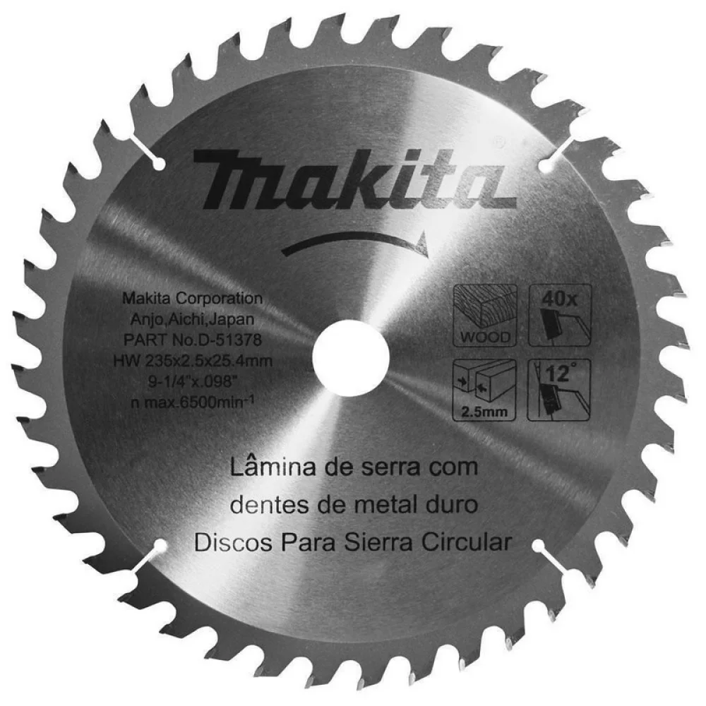 Disco de Serra Circular Widia 9.1/4X25X40D Makita D-51378