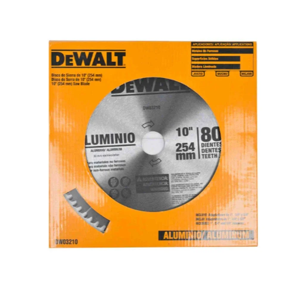 Disco de Serra Circular Widia Para Aluminio 254X30X80D Dewalt DWA03210