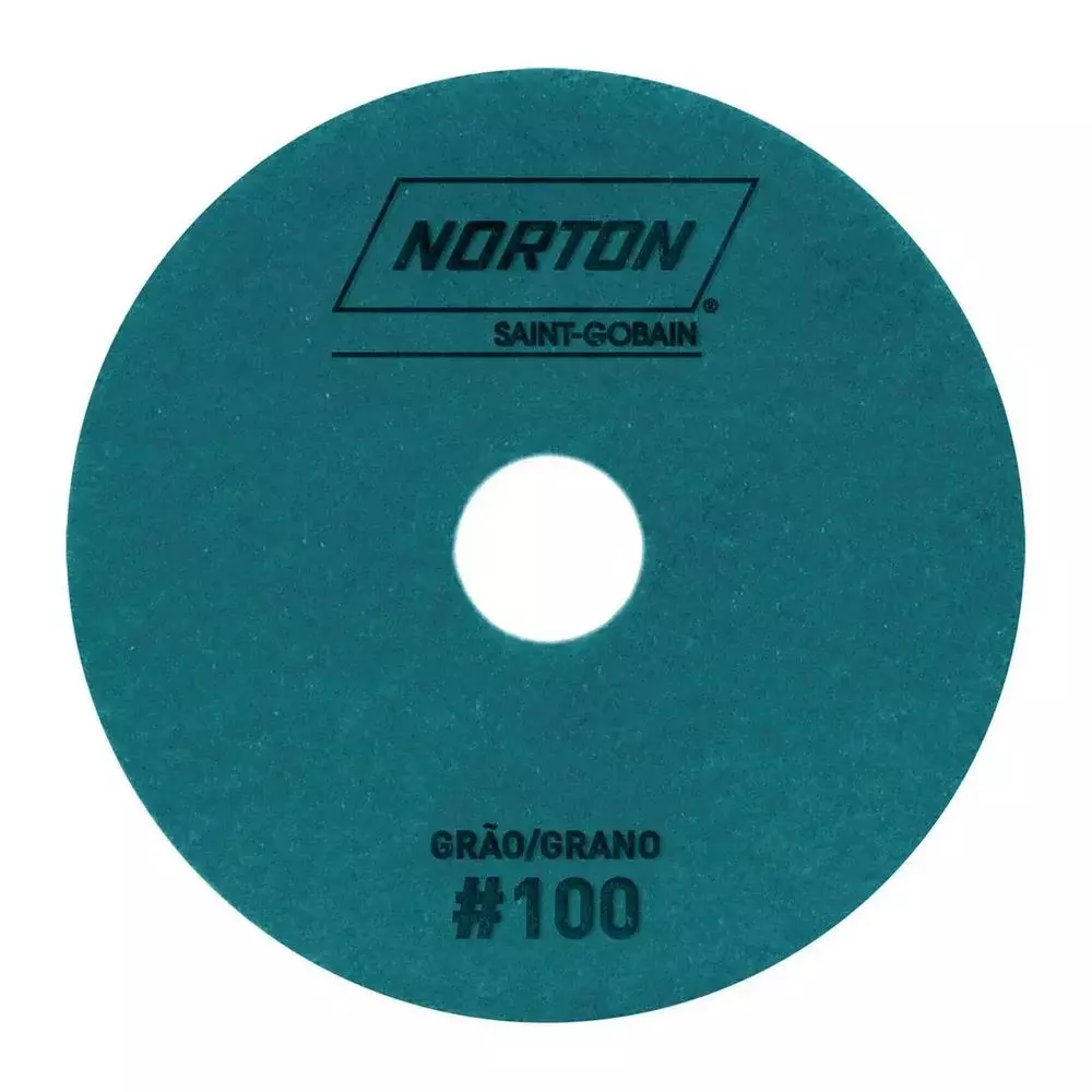 Disco Diamantado Flexivel Brilho Dagua Azul para Polimento de Granito Marmore e Outros G100-100MM Norton 70184607720
