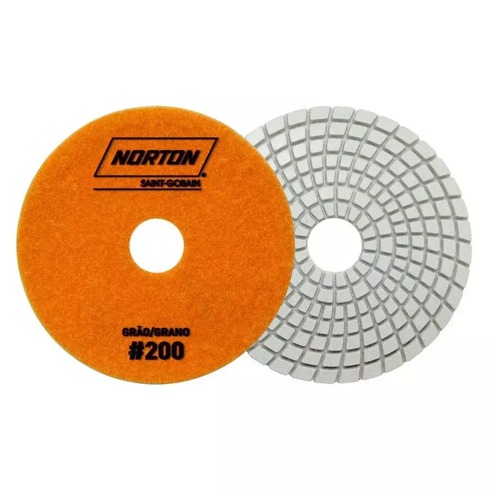 Disco Diamantado Flexivel Brilho Dagua Laranja para Polimento de Granito Marmore e Outros G200-100MM Norton 70184607721