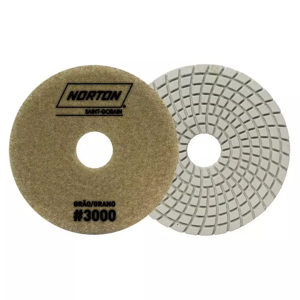 Disco Diamantado Flexivel Brilho Dagua Marrom para Polimento de Granito Marmore e Outros G3000-100MM Norton 70184607725