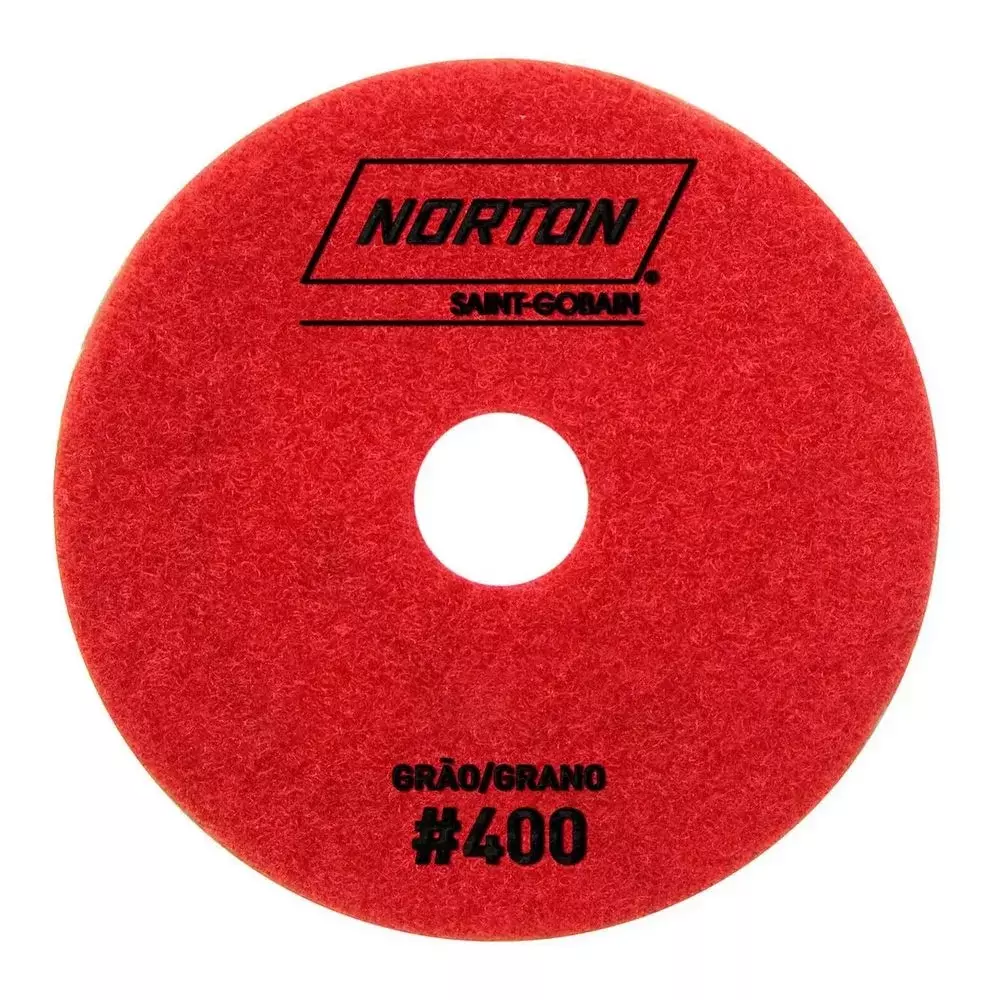 Disco Diamantado Flexivel Brilho Dagua Vermelho para Polimento de Granito Marmore e Outro G400-100MM Norton 70184607722