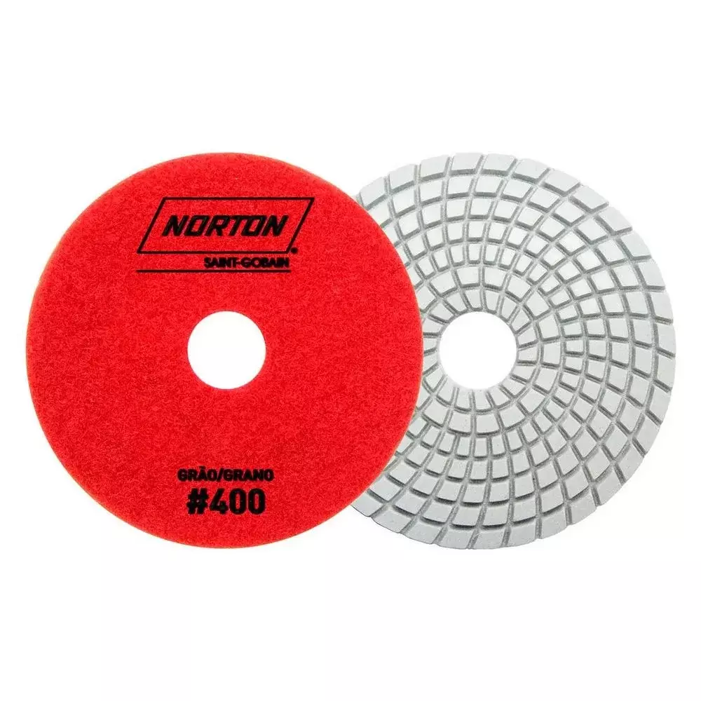 Disco Diamantado Flexivel Brilho Dagua Vermelho para Polimento de Granito Marmore e Outro G400-100MM Norton 70184607722