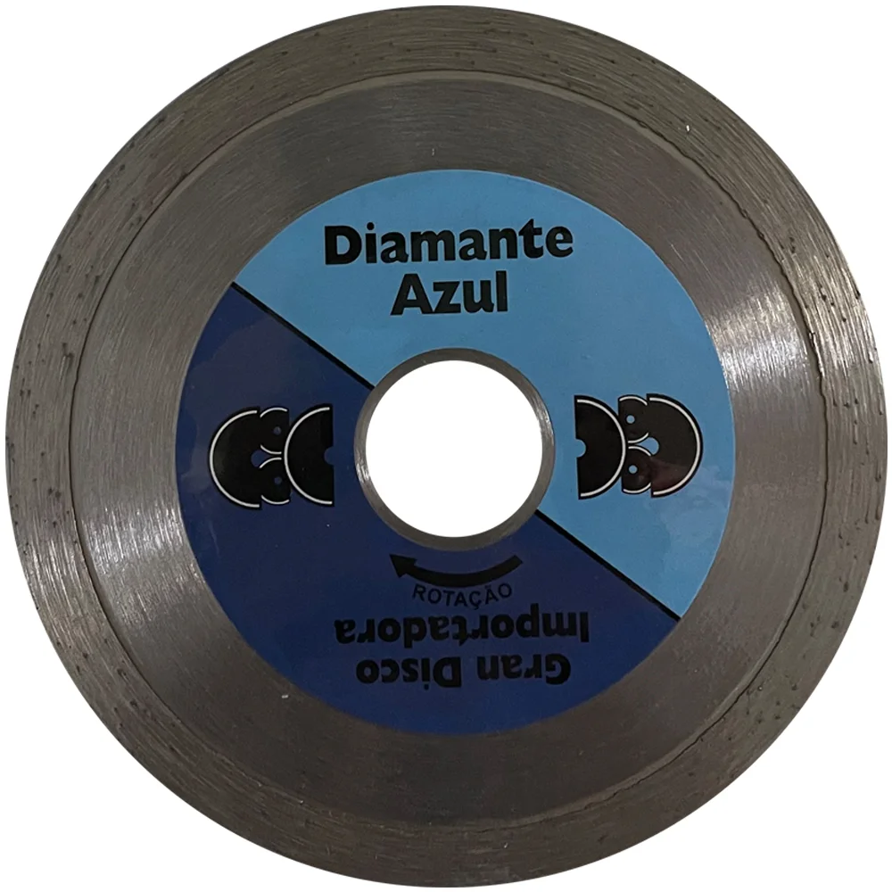 Disco Diamantado Liso Para Porcelanato Corte a Seco e Umido 4.3/8"-110MM Diamante Azul