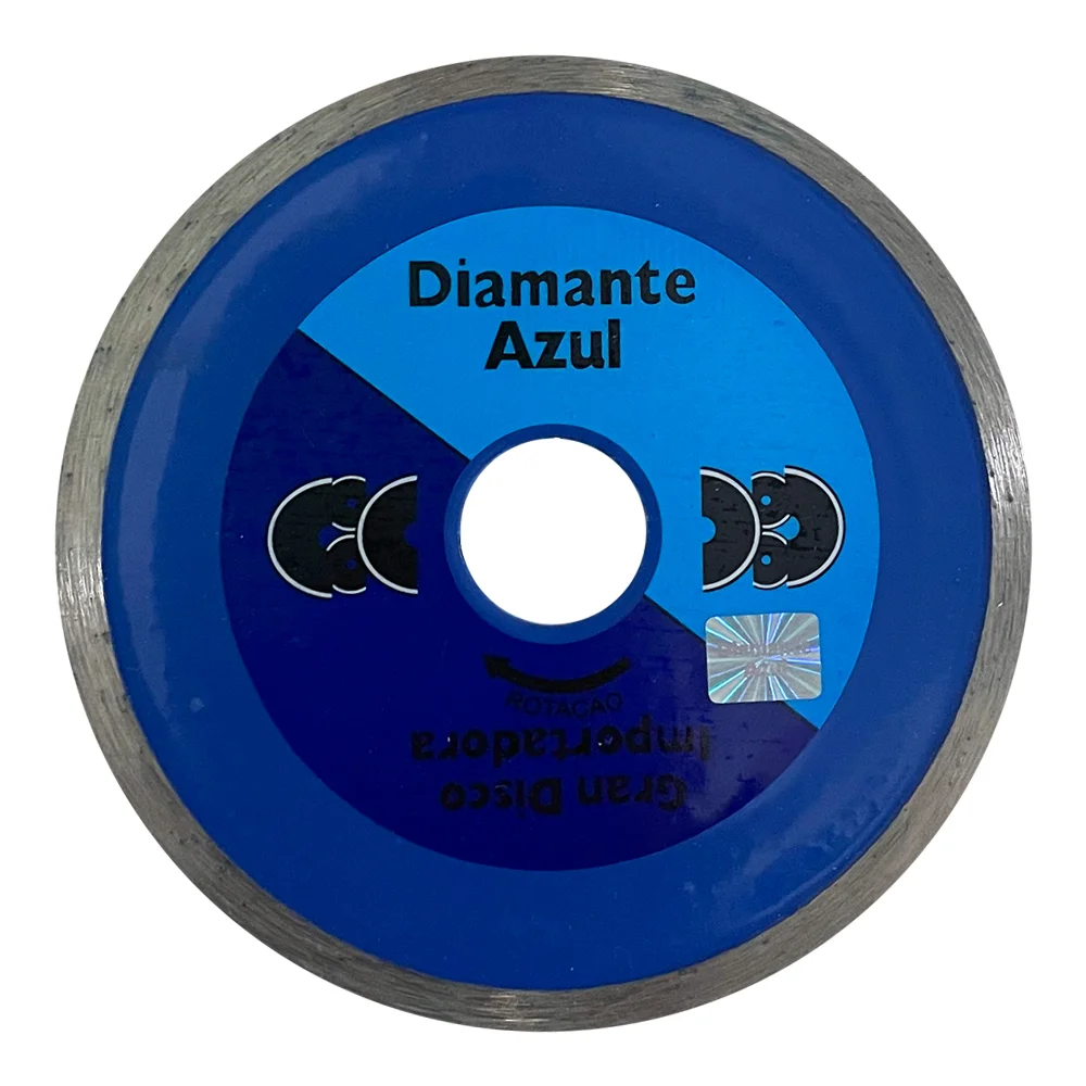 Disco Diamantado Liso Economico Para Pisos Granito e Marmore Corte a Seco e Umido 4"-105MM Diamante Azul
