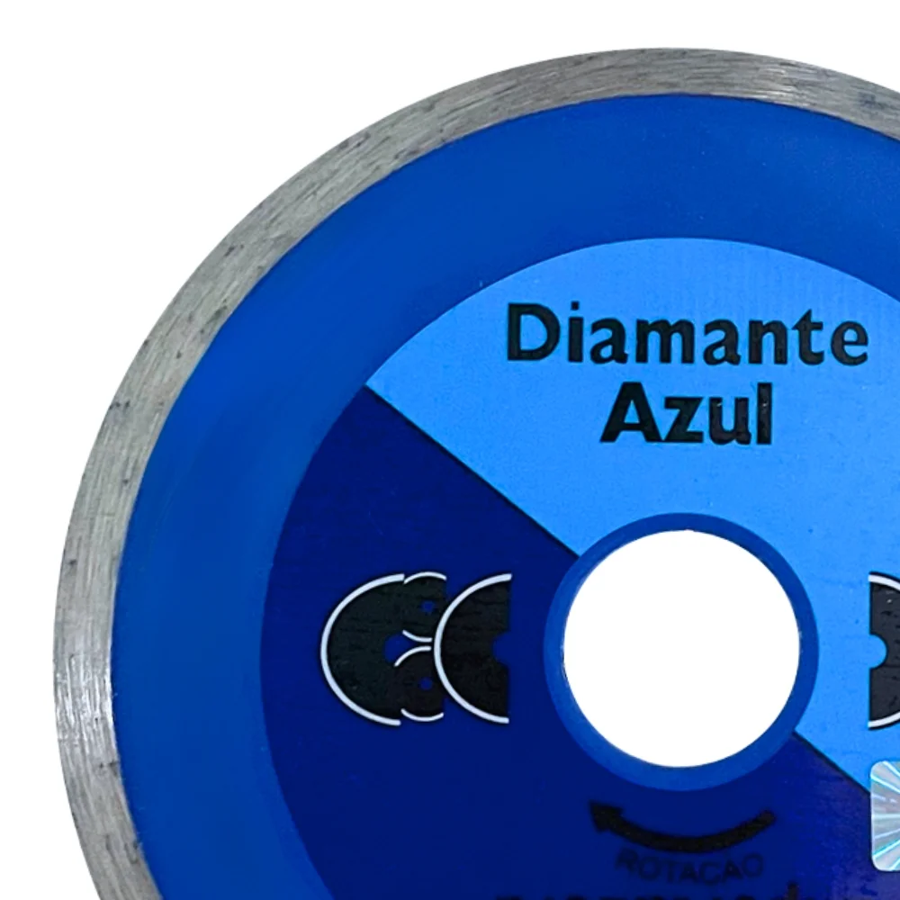 Disco Diamantado Liso Economico Para Pisos Granito e Marmore Corte a Seco e Umido 4"-105MM Diamante Azul