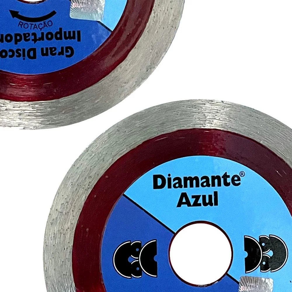 Disco Diamantado Liso Extra Fino Para Porcelanato Corte a Seco e Umido 4.3/8"-110MM Diamante Azul
