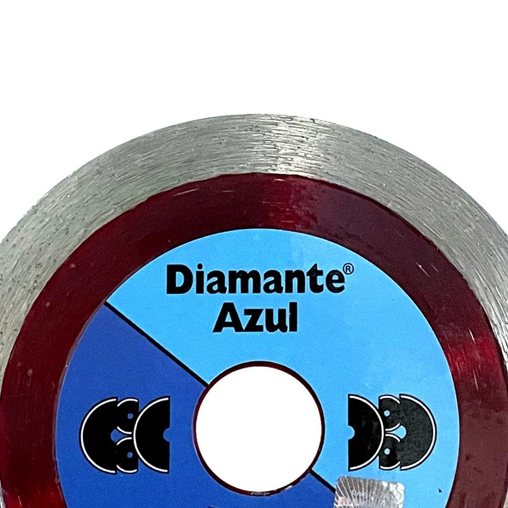Disco Diamantado Liso Extra Fino Para Porcelanato Corte a Seco e Umido 4.3/8"-110MM Diamante Azul