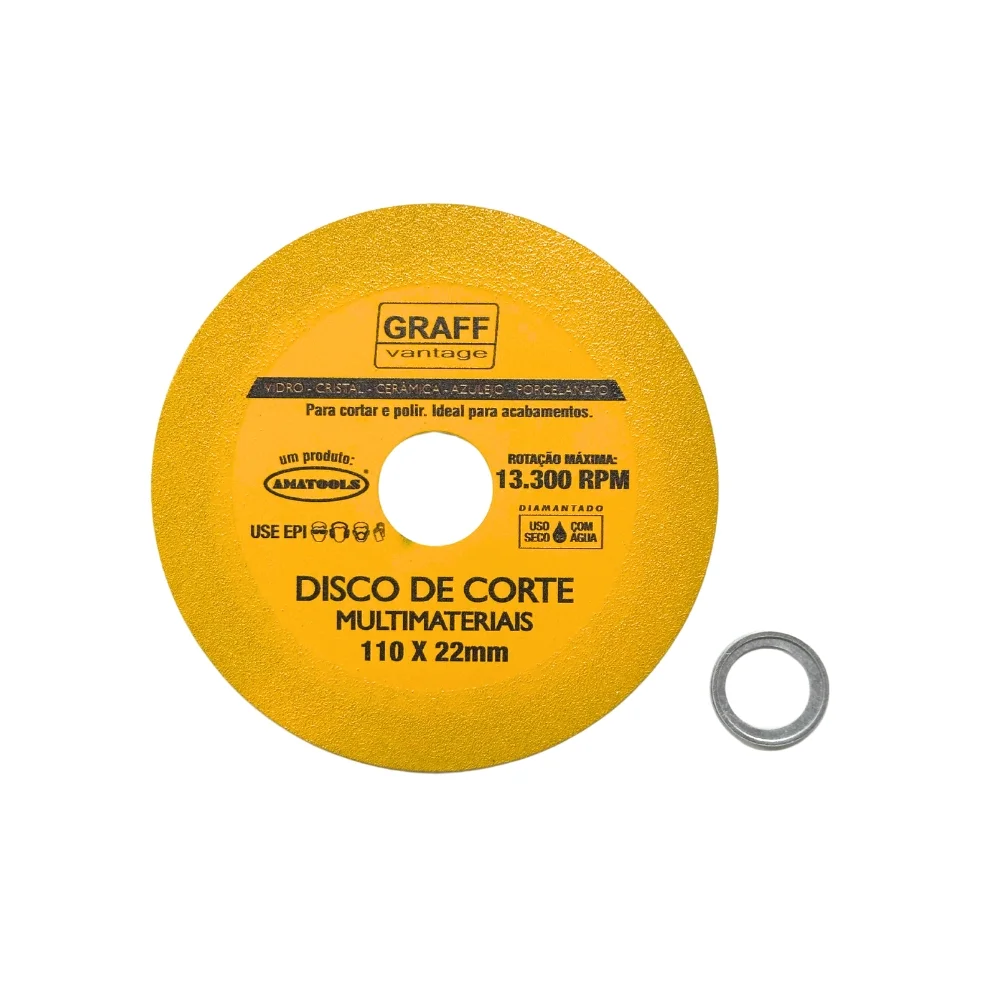 Disco Diamantado Liso Multimateriais 4.3/8"-110MM Graff 6860002