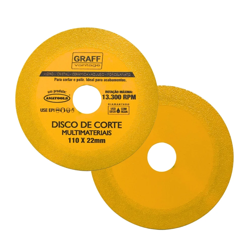 Disco Diamantado Liso Multimateriais 4.3/8"-110MM Graff 6860002
