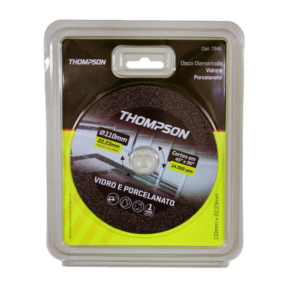 Disco Diamantado Liso Para Porcelanato e Vidro 4.3/8"-110MM Thompson 1946