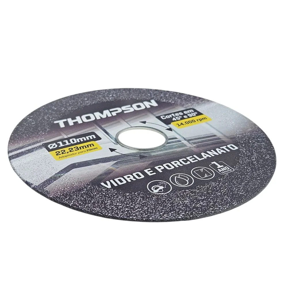 Disco Diamantado Liso Para Porcelanato e Vidro 4.3/8"-110MM Thompson 1946