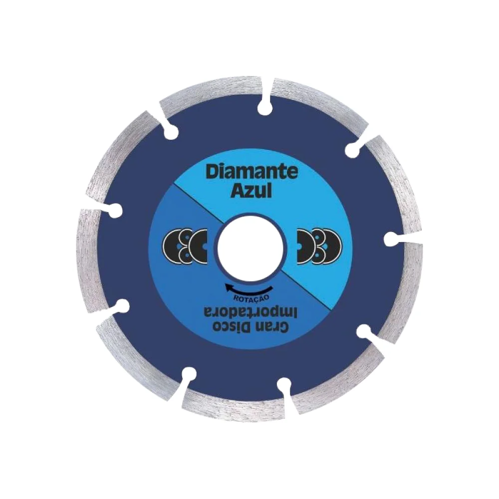 Disco Diamantado Segmentado Para Pisos Granito e Marmore Corte a Seco e Umido 4"-105MM Diamante Azul