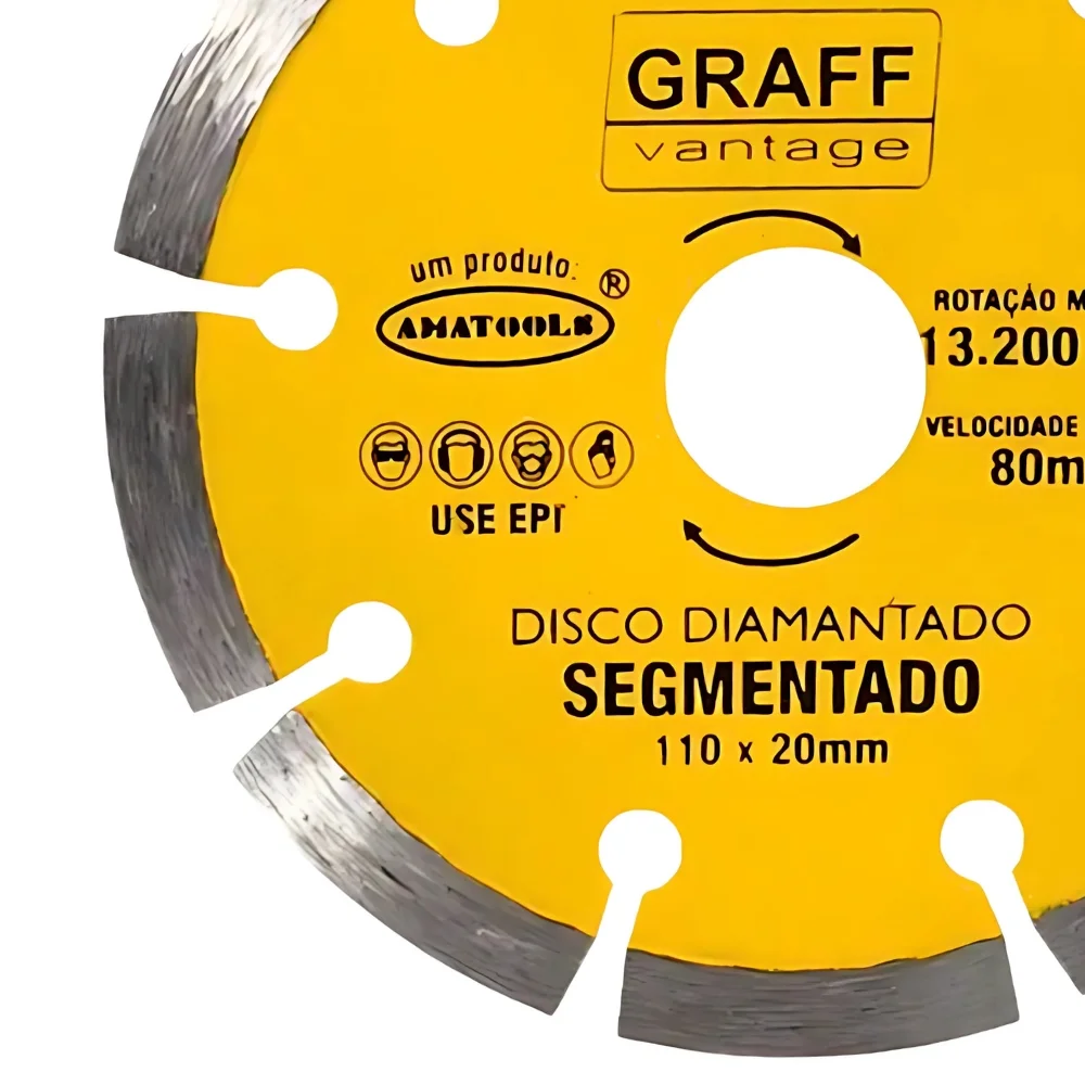 Disco Diamantado Segmentado 4.3/8"-110MM Graff 6850002