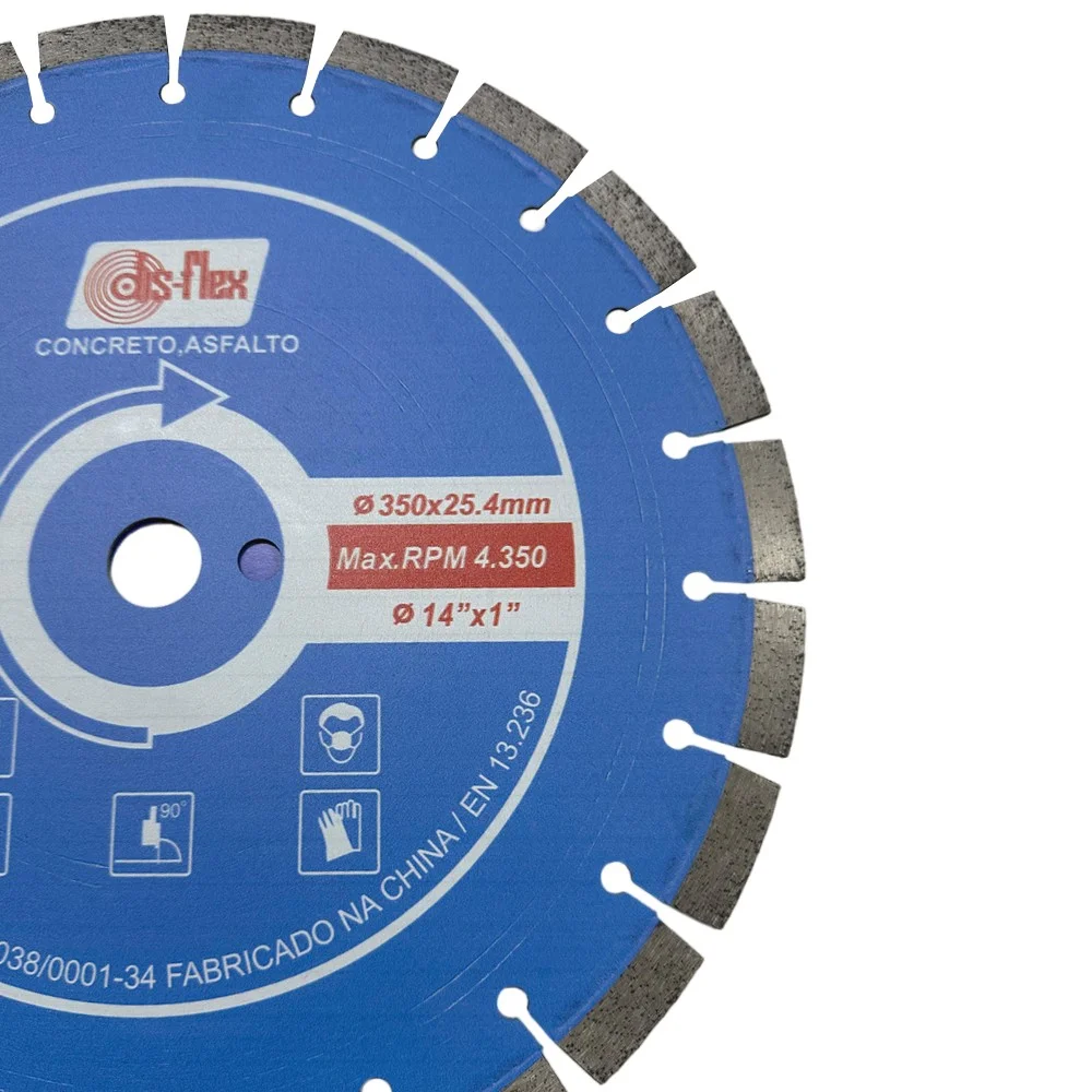 Disco Diamantado Segmentado Para Asfalto e Concreto 14X1"-350MM Disflex 21018