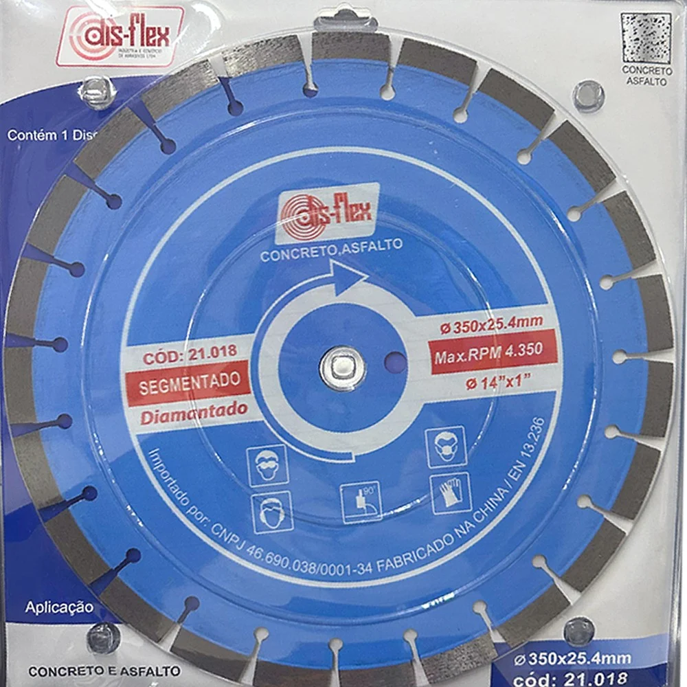 Disco Diamantado Segmentado Para Asfalto e Concreto 14X1"-350MM Disflex 21018