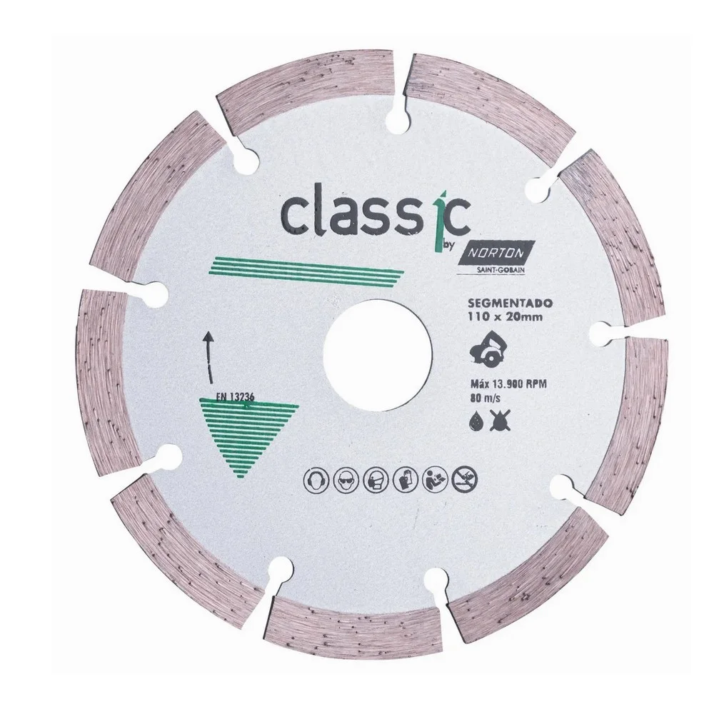Disco Diamantado Segmentado Para Concreto Corte a Seco 4.3/8"-110MM Norton CLASSIC
