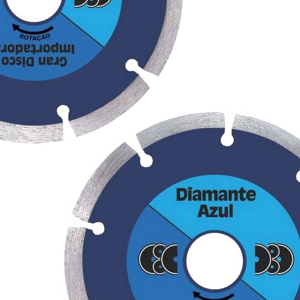 Disco Diamantado Segmentado Para Pisos Granito e Marmore Corte a Seco e Umido 4"-105MM Diamante Azul
