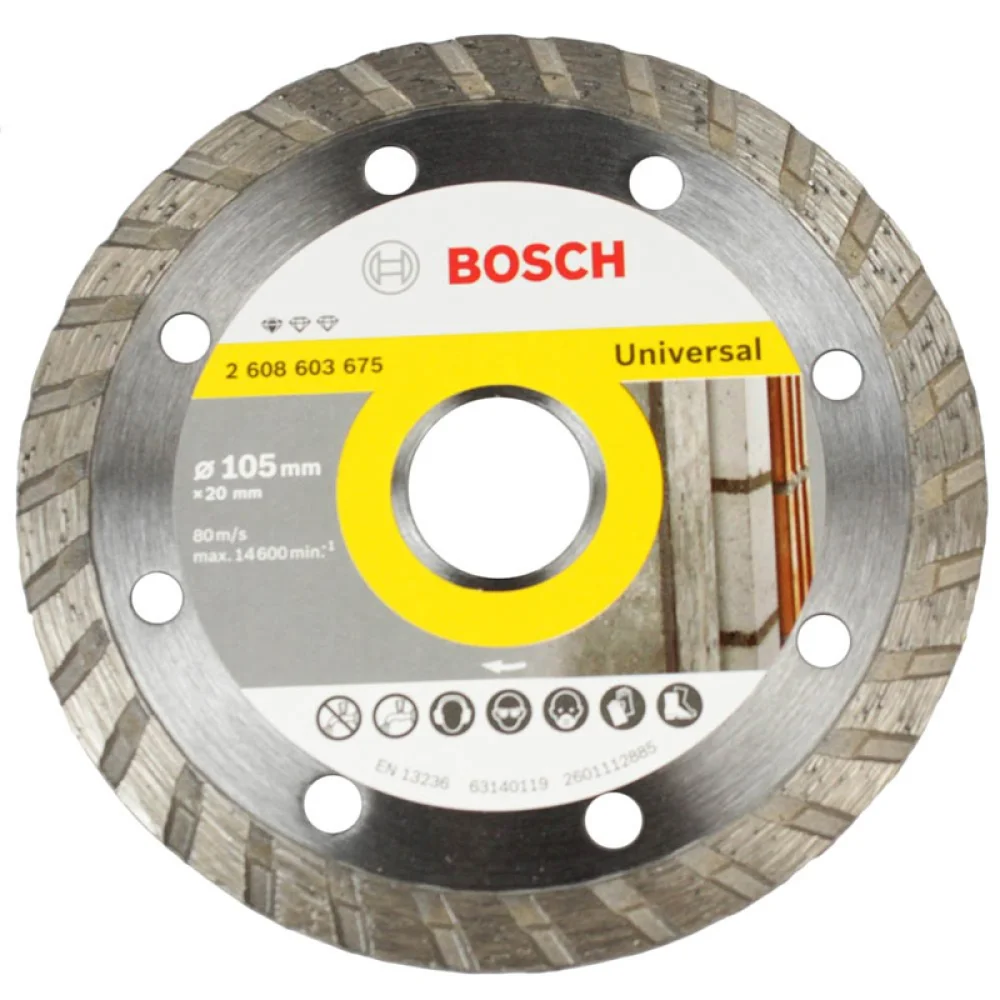 Disco Diamantado Turbo Standard Universal Corte a Seco e Umido 4"-105MM Bosch 2608603675
