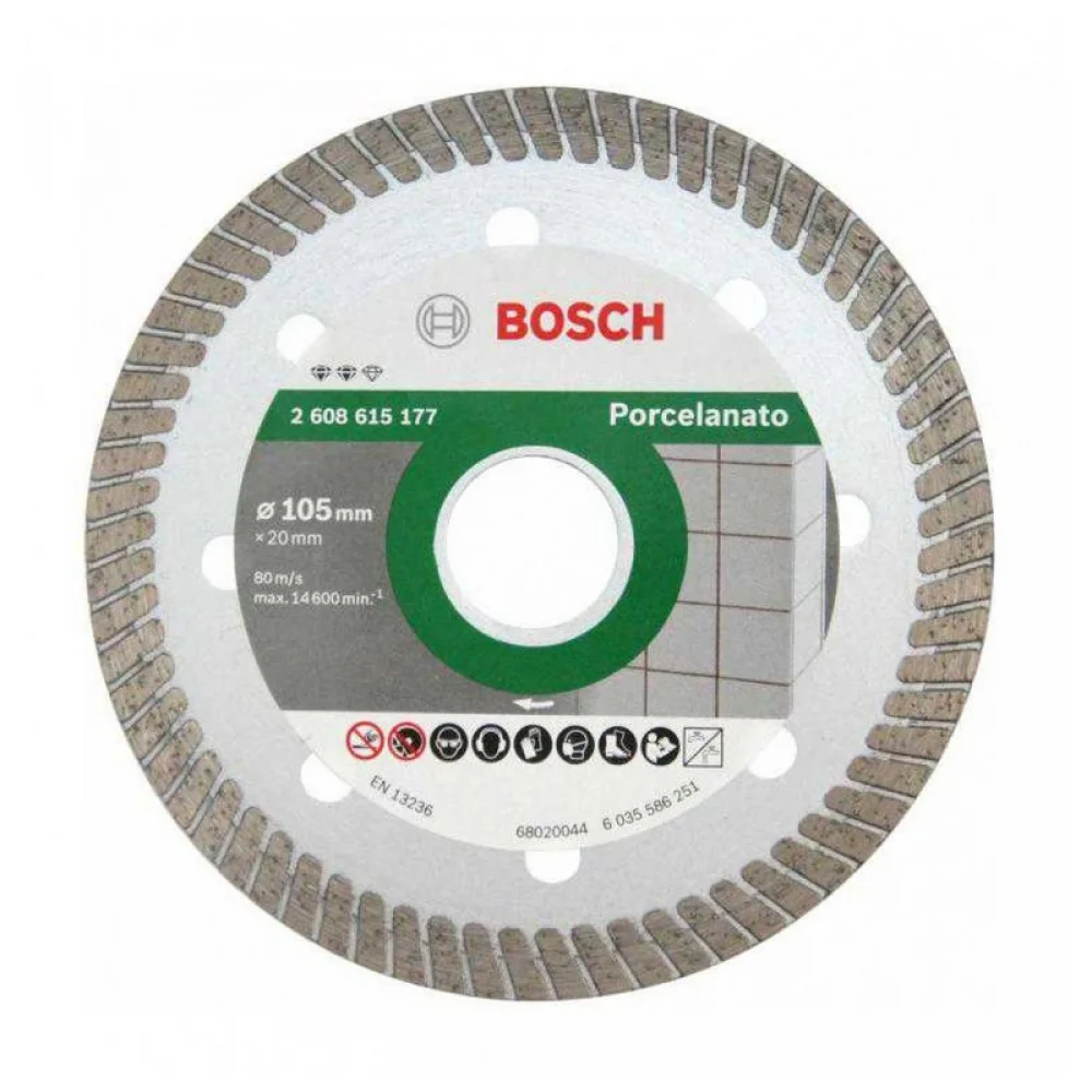 Disco Diamantado Turbo Fino Para Porcelanato Corte a Seco e Refrigerado 4"-105MM Bosch 2608615177