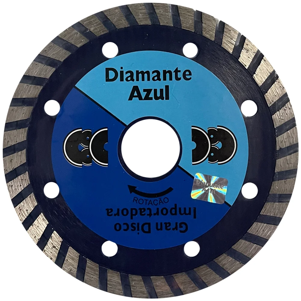 Disco Diamantado Turbo Para Pisos Granito e Marmore Corte a Seco e Umido 4"-105MM Diamante Azul