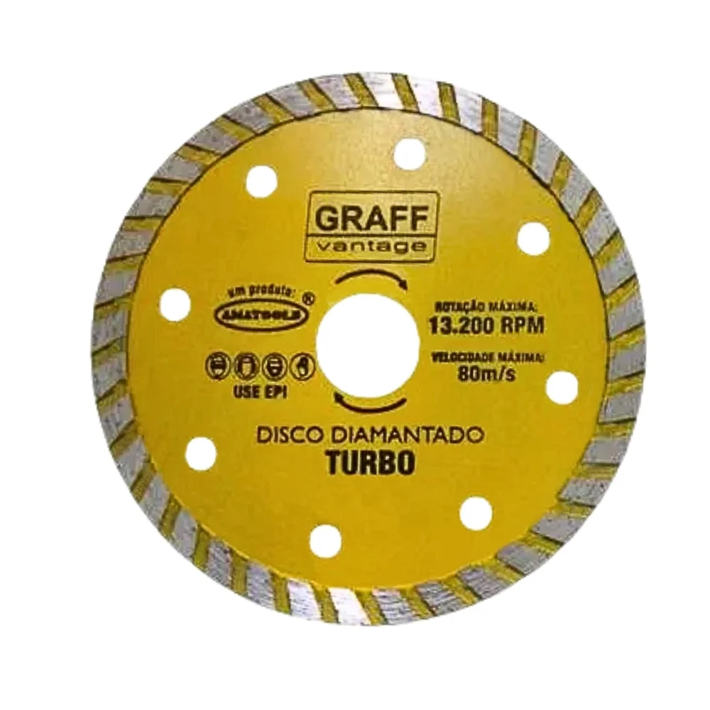 Disco Diamantado Turbo Corte a Seco 4.3/8"-110MM Graff 6850001