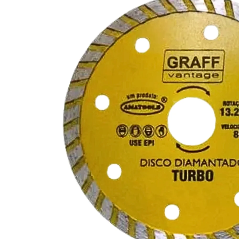 Disco Diamantado Turbo Corte a Seco 4.3/8"-110MM Graff 6850001