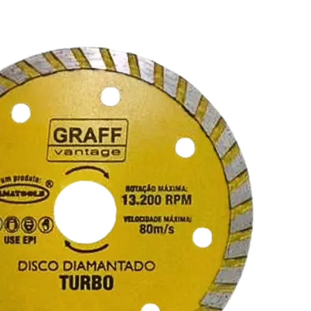 Disco Diamantado Turbo Corte a Seco 4.3/8"-110MM Graff 6850001