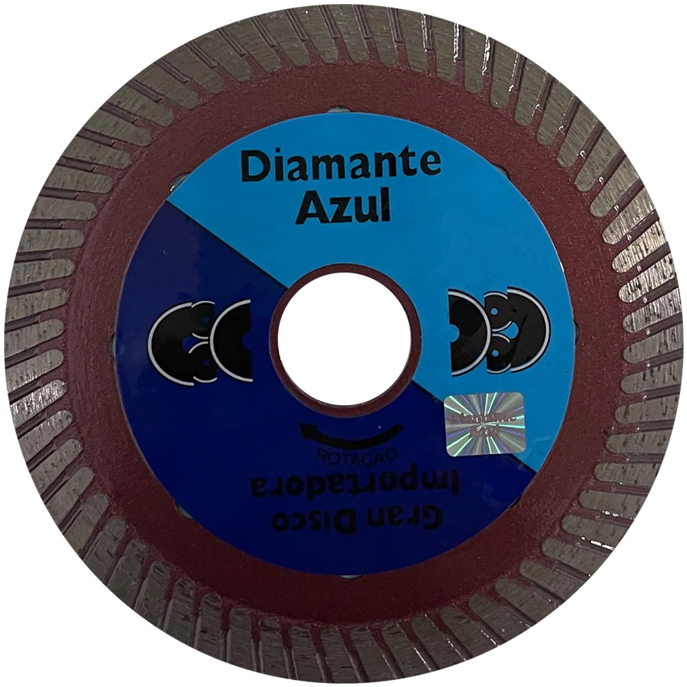 Disco Diamantado Turbo Especial Para Porcelanato Corte a Seco e Umido 4"-105MM Diamante Azul 408