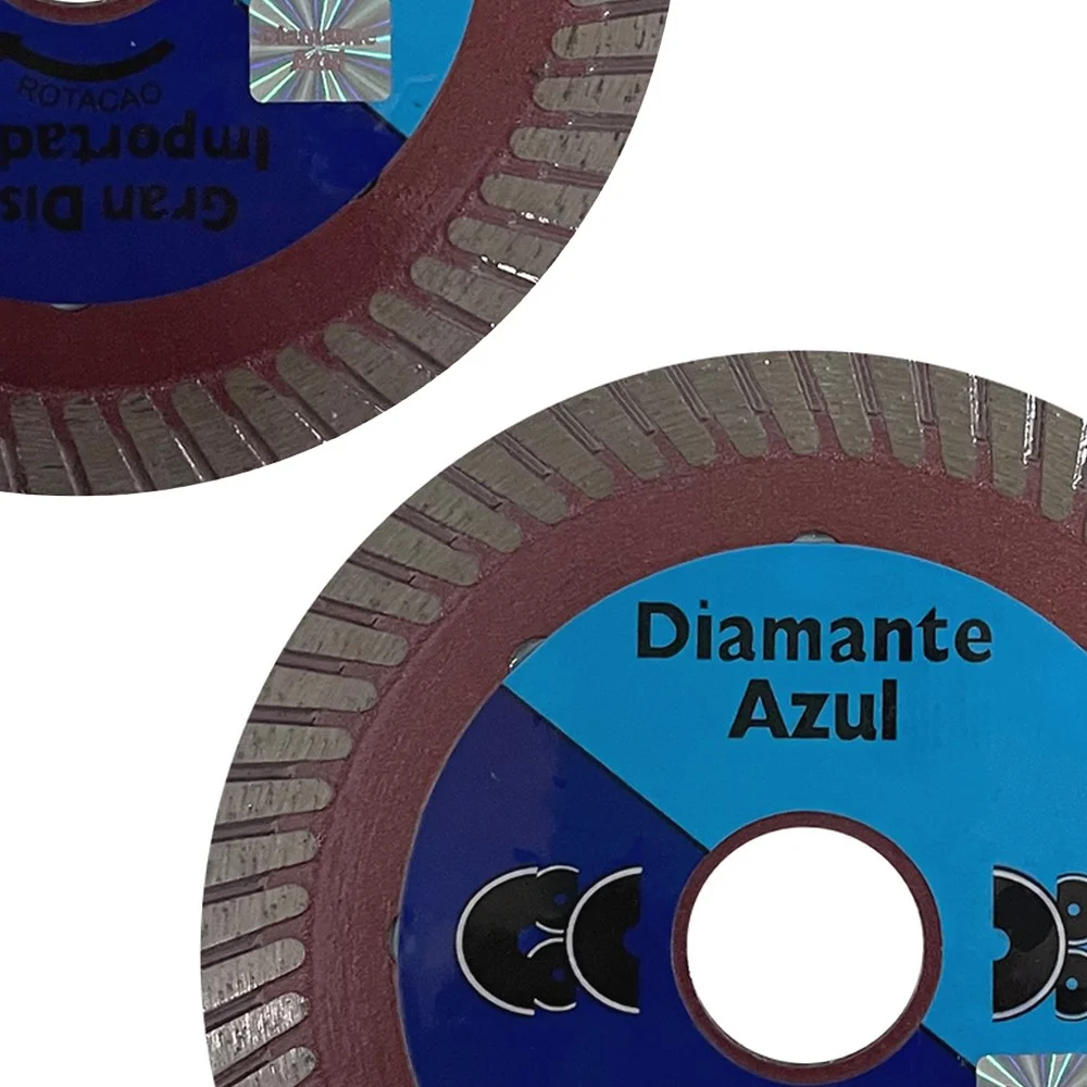 Disco Diamantado Turbo Especial Para Porcelanato Corte a Seco e Umido 4"-105MM Diamante Azul 408