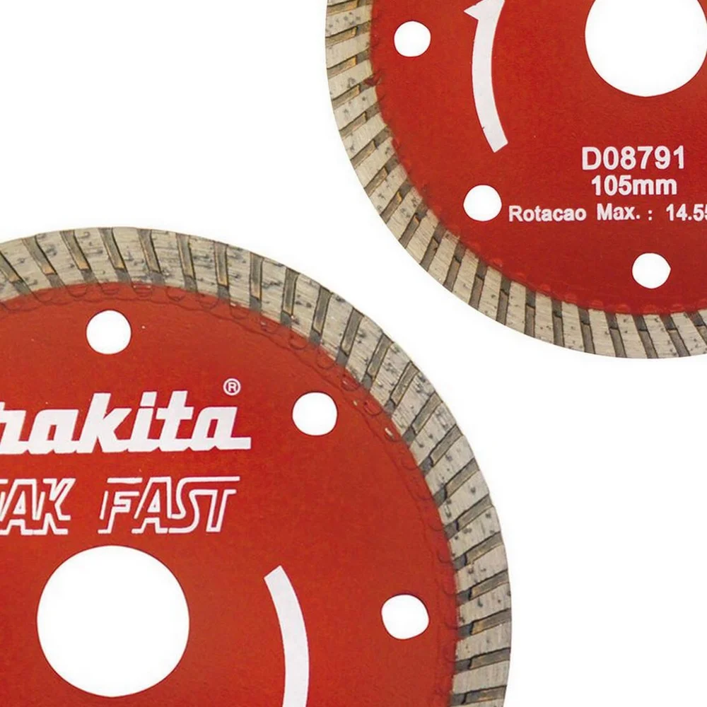 Disco Diamantado Turbo Mak Fast Para Concreto e Marmore Corte a Seco e Umido 4"-105MM Makita D-08791