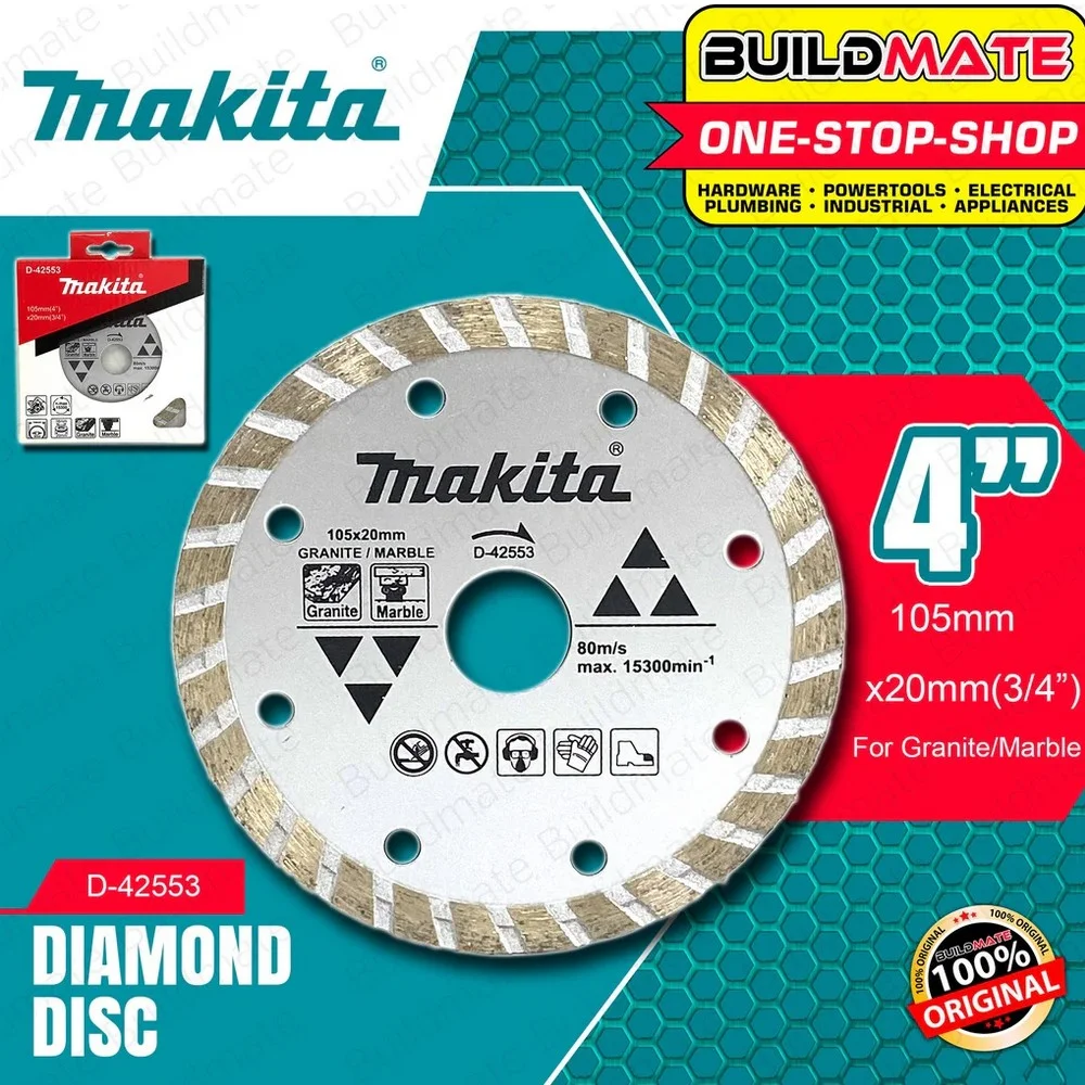 Disco Diamantado Turbo Para Marmore e Granito Corte a Seco 4"-105MM Makita D-42553