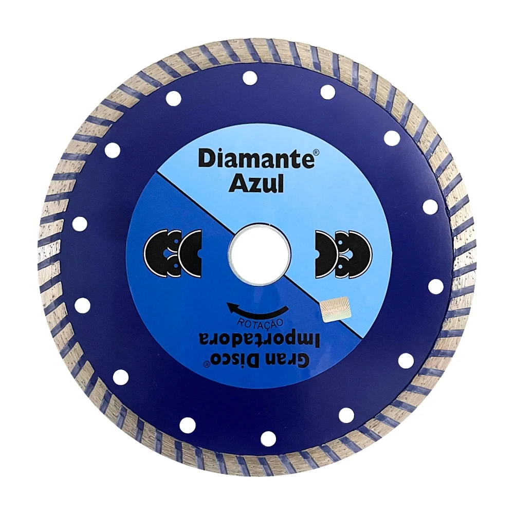 Disco Diamantado Turbo Para Marmore e Granito Corte a Seco e Umido 7"-180MM Diamante Azul