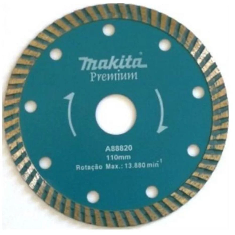 Disco Diamantado Turbo Premium Para Marmore e Granito Corte a Seco e Umido 4.3/8"-110MM Makita A-88820