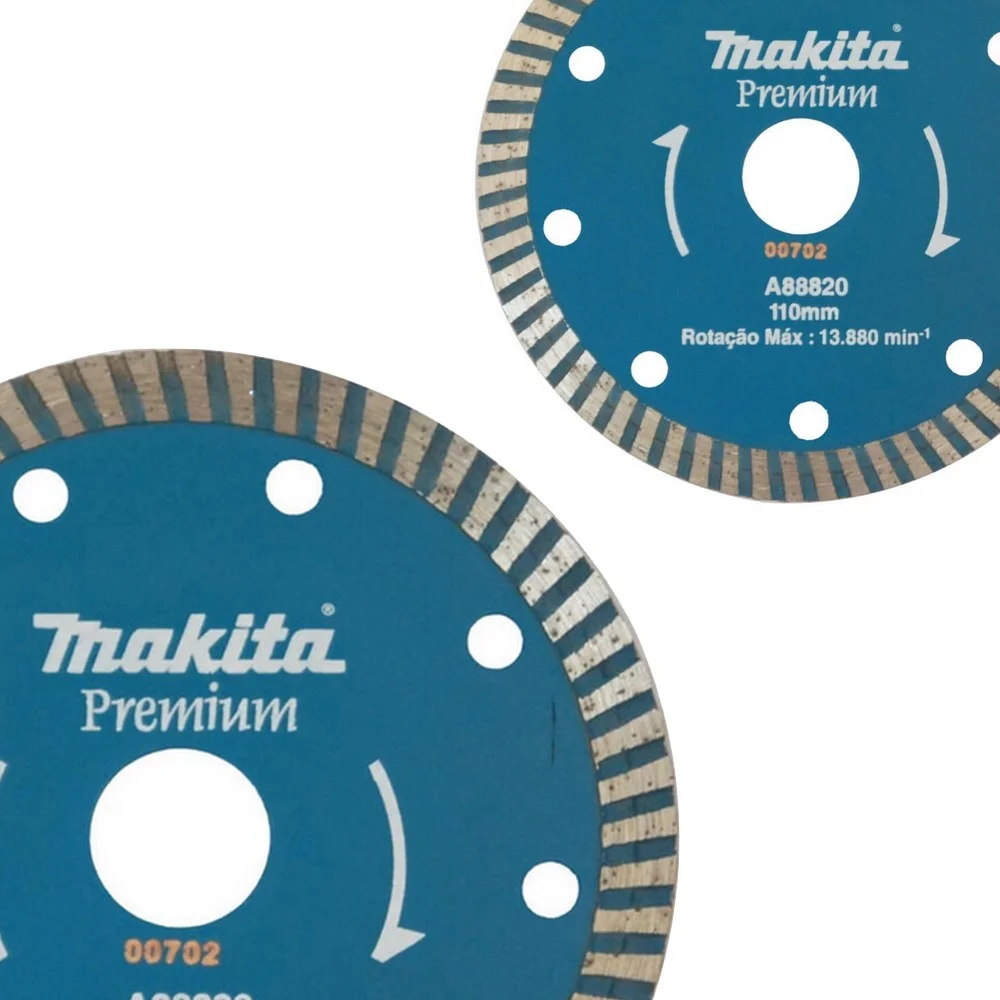 Disco Diamantado Turbo Premium Para Marmore e Granito Corte a Seco e Umido 4.3/8"-110MM Makita A-88820