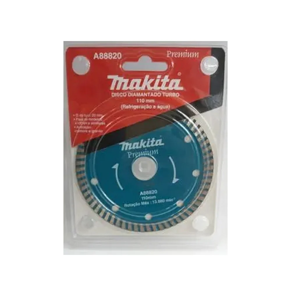 Disco Diamantado Turbo Premium Para Marmore e Granito Corte a Seco e Umido 4.3/8"-110MM Makita A-88820