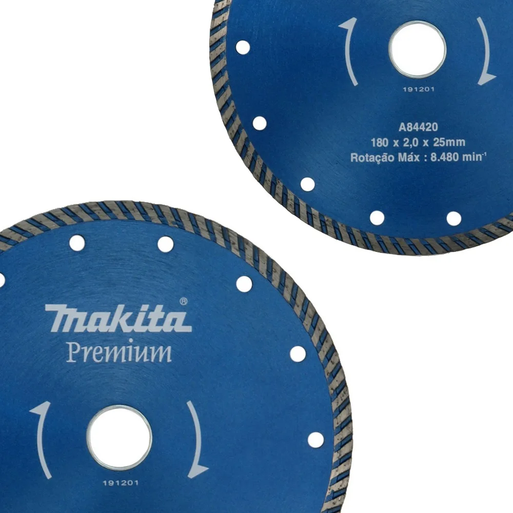 Disco Diamantado Turbo Premium Para Marmore e Granito Corte a Seco e Umido 7"-180MM Makita A-84420