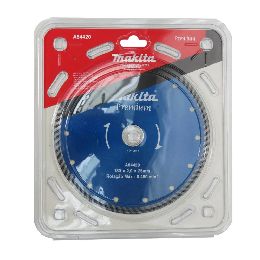 Disco Diamantado Turbo Premium Para Marmore e Granito Corte a Seco e Umido 7"-180MM Makita A-84420