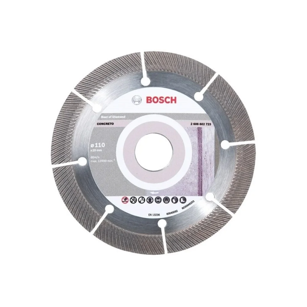 Disco Diamantado Turbo Segmentado Para Concreto Corte a Seco 4.3/8"-110MM Bosch 2608602723