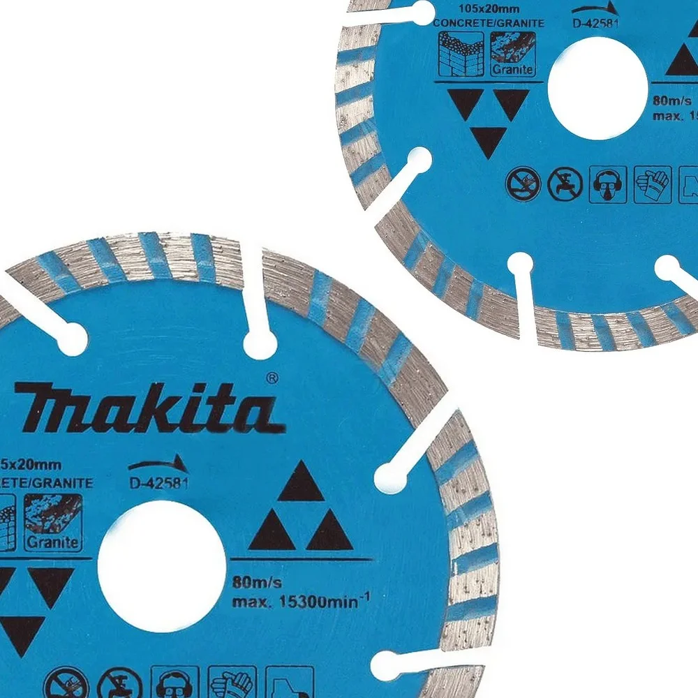 Disco Diamantado Turbo Segmentado Para Concreto e Granito Corte a Seco 4"-105MM Makita D-42581