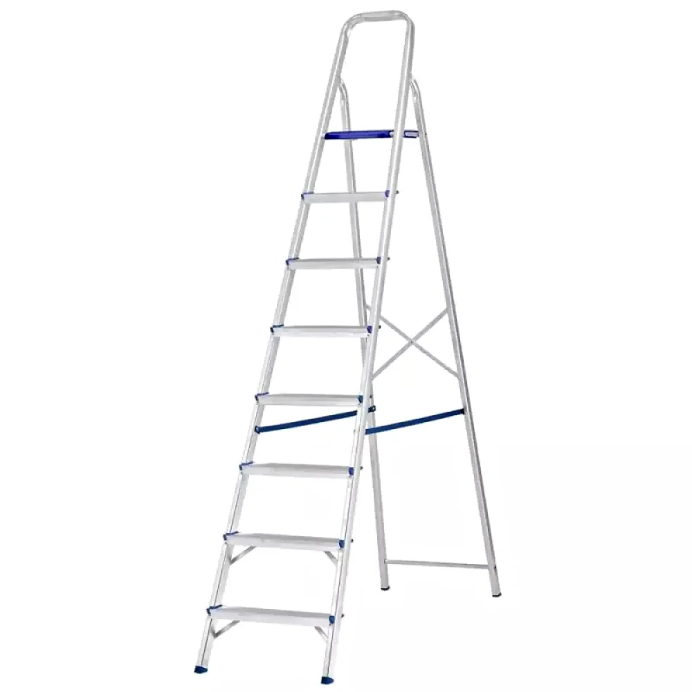 Escada de Aluminio de Abrir Domestica Capacidade 120KG 8 DEGRAUS-1,73M Alustep E1208