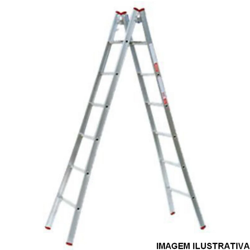 Escada de Aluminio de Abrir Dupla Pintor Capacidade 120KG 8 DEGRAUS-2,26M Alulev PN208