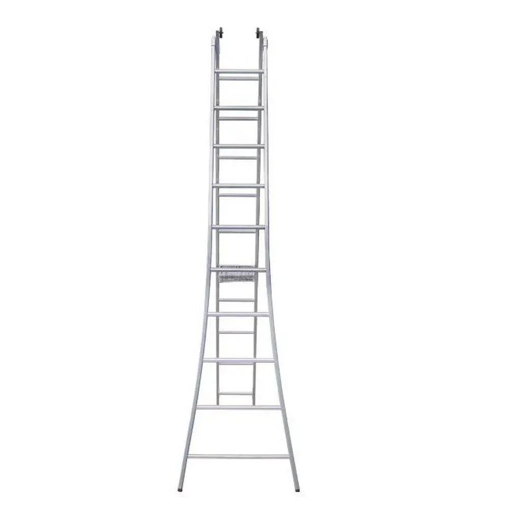 Escada de Aluminio de Abrir/Extensivel 2X10 Degraus Desmontavel 3 Em 1 Capacidade 120KG 3,3-5,4M Alulev ED110
