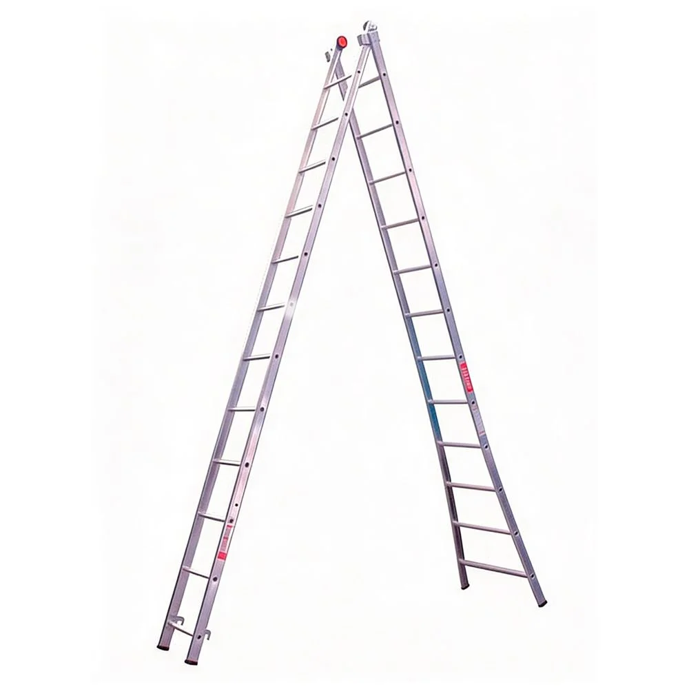 Escada de Aluminio de Abrir/Extensivel 2X11 Degraus Desmontavel 3 Em 1 Capacidade 120KG 3,6-6M Alulev ED111