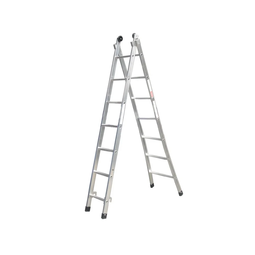 Escada de Aluminio de Abrir/Extensivel 2X13 Degraus Desmontavel 3 Em 1 Capacidade 120KG 4,2-7,2M Alulev ED113