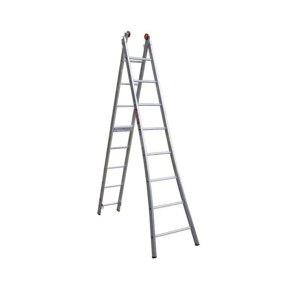 Escada de Aluminio de Abrir/Extensivel 2X8 Degraus Desmontavel 3 Em 1 Capacidade 120KG 2,7-4,5M Alulev ED108