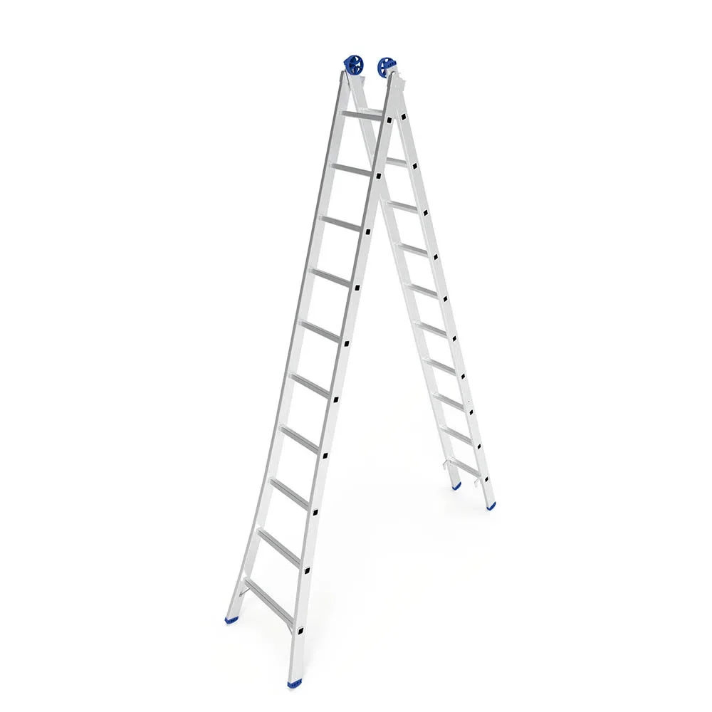 Escada de Aluminio Dupla Extensivel 2X10 Degraus 3 Em 1 2,95-5,05M Mor 5206