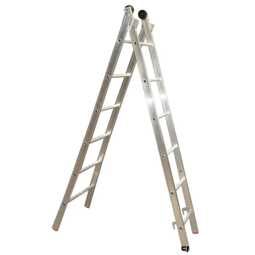 Escada de Aluminio Dupla Extensivel 2X10 Degraus Supra 3 Em 1 Capacidade 120KG 3,3-5,4M Alulev DP110