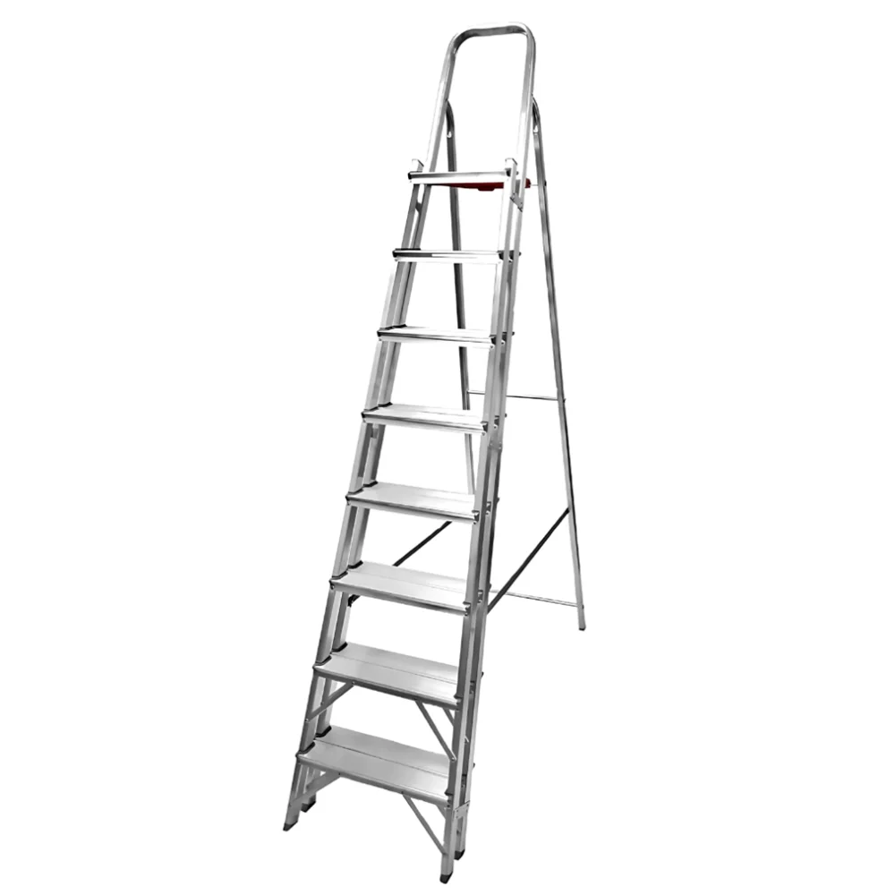 Escada de Aluminio Paralela 8 Degraus Capacidade 120KG 2,44M Reisam PAR8