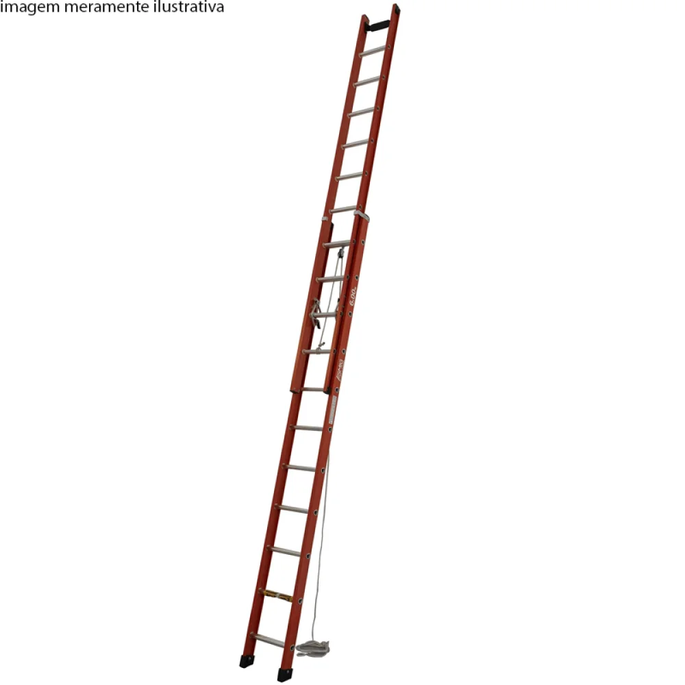 Escada de Fibra Extensivel Vazada 8X11 Degraus 2,53-3,66M Esmig FAVE 11